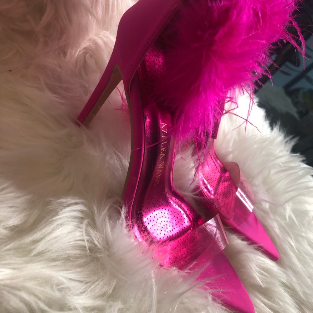 Fuchsia Neon Pink Dark Pink Sandal Heels